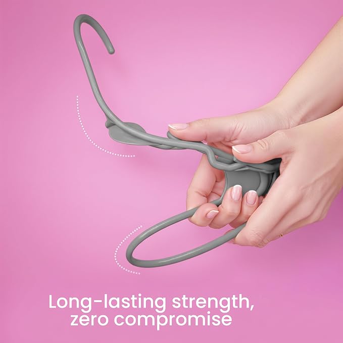 Utopia Home Plastic Hangers 50 Pack - Perfect Space Saving Clothes Hanger - Durable and Strong - Perfect Closet Organizers with Shoulder Grooves (Grey) - Image 4