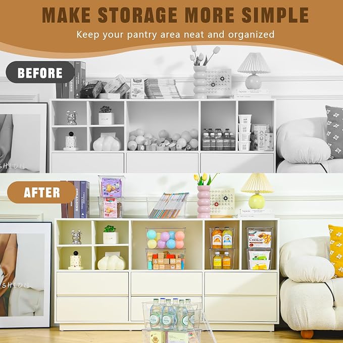 6 Pack Clear Storage Bins with Lids, 7 Quart Stackable Storage Boxes for Storage and Organization, Plastic Storage Containers with Lids, Plastic Bins with Handles for Office, Bedroom, Study Room - Image 5