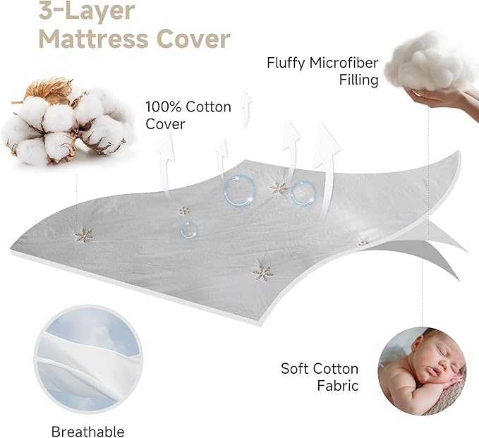 Simple&Opulence Queen Size Mattress Pad Protector, 100% Cotton Top Cooling Breathable Quilted Mattress Cover Fitted Sheet Stretches up to 16 Inches Deep Pocket Non Slip Soft Bed Pad Topper-Cream Khaki