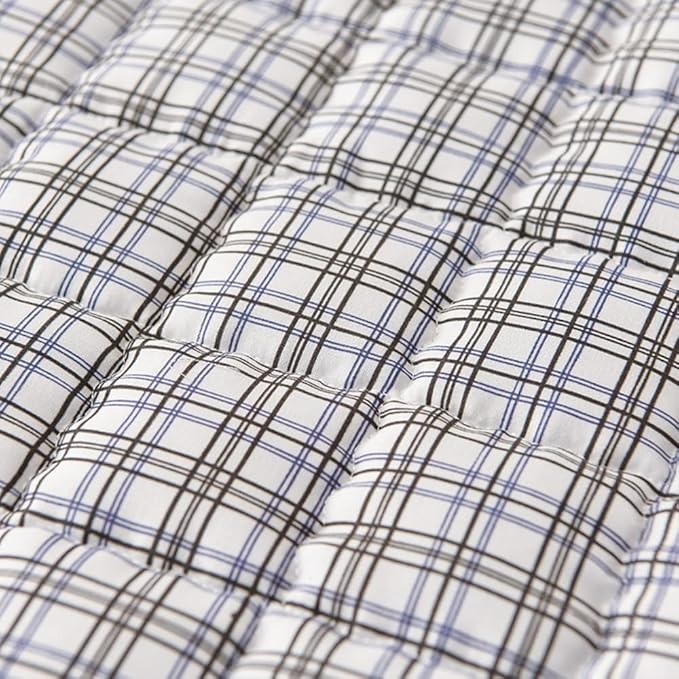 Mattress Pad King，Breathable，Non-Slip Mattress Protector with Elastic Straps，Quilted Mattress Topper Cover for Adults and Kids，Raw Cotton，Washable