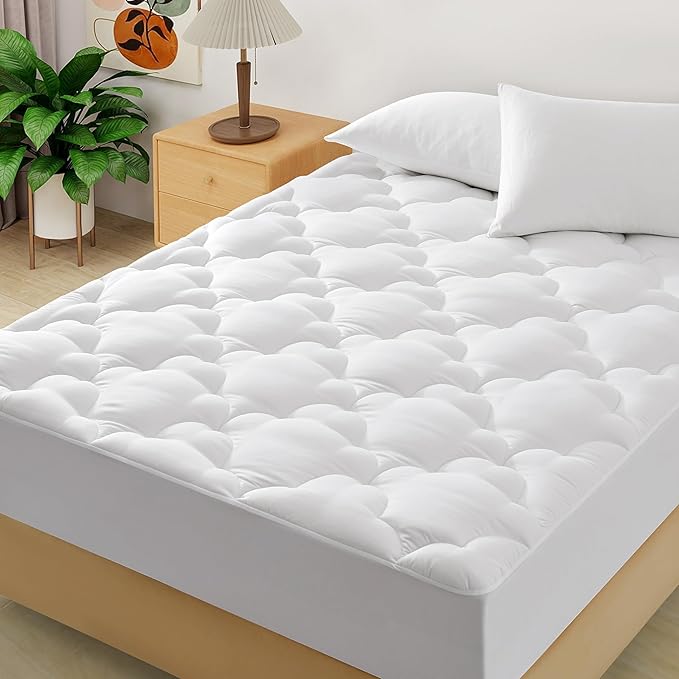 Mattress Topper King Size Pillow Top - Extra Thick Padded Mattress Pad & Protector, Breathable Fitted Deep Pocket 8-21, Ultra Soft & Supportive