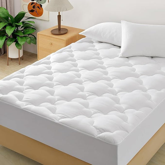 Mattress Topper King Size Pillow Top - Extra Thick Padded Mattress Pad & Protector, Breathable Fitted Deep Pocket 8-21, Ultra Soft & Supportive