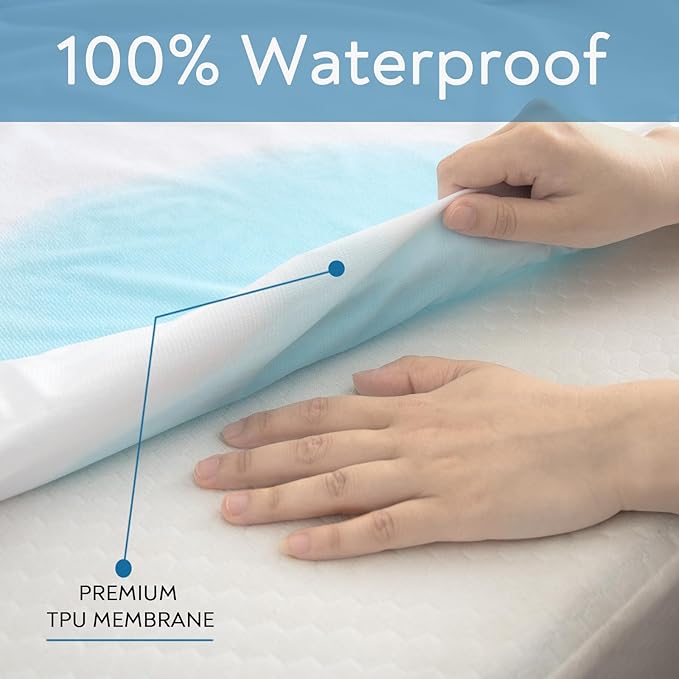 Queen Sofa Bed Terry Mattress Protector Pad Cover 100% Waterproof and Breathable Queen Sleeper Sofa Mattress Topper Sheet Fitted Mattress Protector, 60" x72", Machine Washable