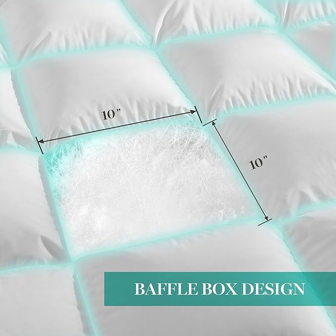 Martha Stewart Extra Warmth White Goose Feather Down Fiber Comforter-Twin Size Duvet Insert, Noiseless Fabric with 53oz Filled Luxury Cloud Fluffy Bed Comforter with 8 Corner Loops, White 68x90inch