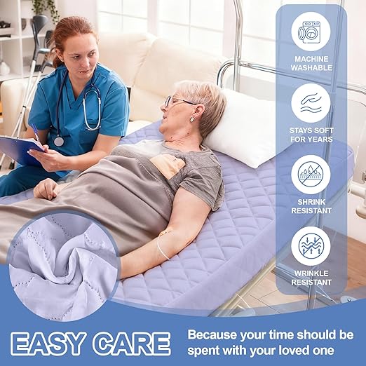 Lounsweer 2 Pack Waterproof Hospital Mattress Cover, 80x36x12in Purple Fitted Bed Sheet Protectors, Incontinence Protection Leakproof Breathable for Elderly, Adults Home Hospital Beds