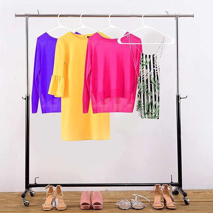 Utopia Home Plastic Hangers 200 Pack - Space Saving Clothes Hanger - Durable & Strong Closet Organizers and Storage with Built-in Strap Hooks - Essential for Shirts, Pants, Skirts & Coats (White) - Image 4