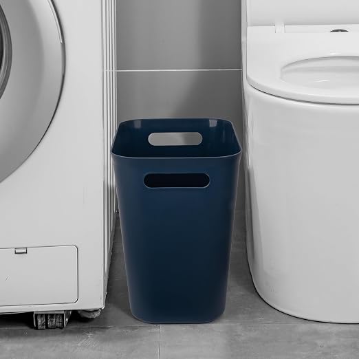 UUJOLY Plastic Small Trash Can Wastebasket, Garbage Container Basket for Bathrooms, Laundry Room, Kitchens, Offices, Kids Rooms, Dorms, 3.5 Gallon, Navy Blue - Image 5