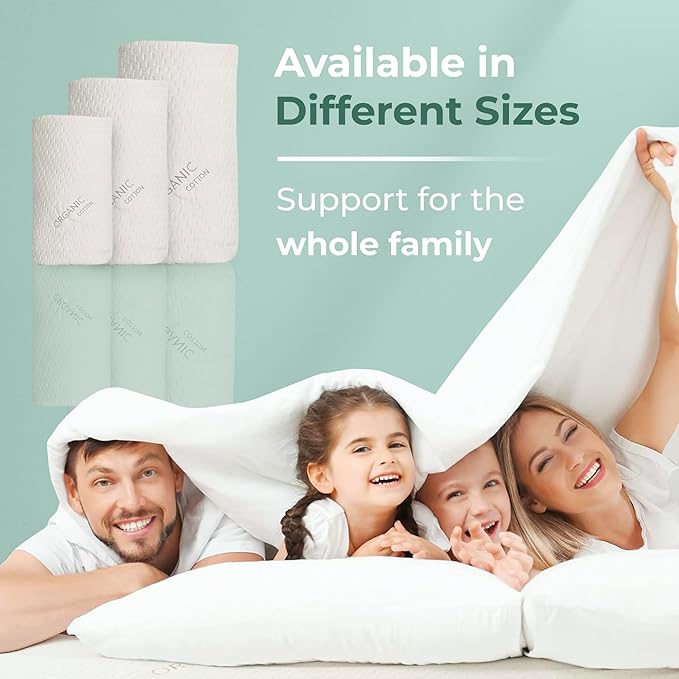 Memory Foam Mattress Protector – Organic Cotton with Eco-Friendly Greenshield Water Resistance – Kool-Flow Breathable Stretch Fabric – All USA Made – Best for Plush Beds – Queen