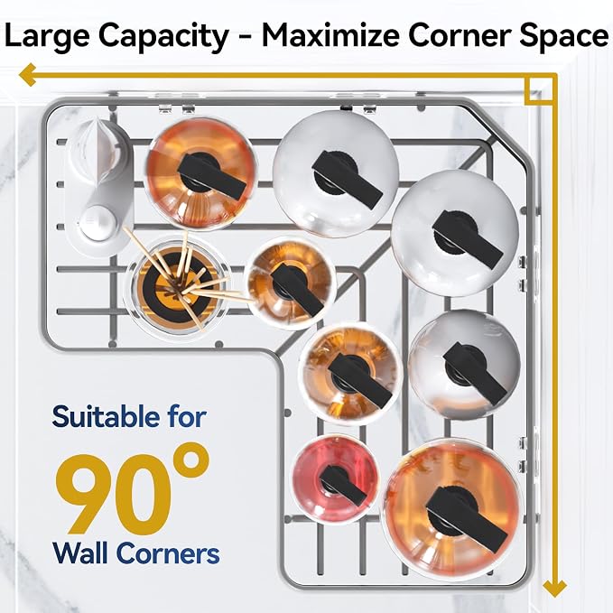 YASONIC Shower Caddy Corner, 3-Pack Adhesive Rustproof Stainless Steel Shower Shelves with Soap Holder, No Drilling Shower Organizer Corner for Dorm, Renters Bathroom, Grey - Image 3