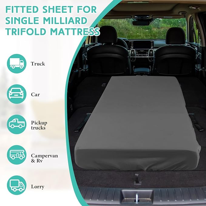 2-3 Inch Mattress Topper Cover (Only Cover) Memory Foam Protector Microfiber Memory Foam for Latex Mattress Topper Gel RV(Twin XL 80 x 39 Inch,Dark Gray)