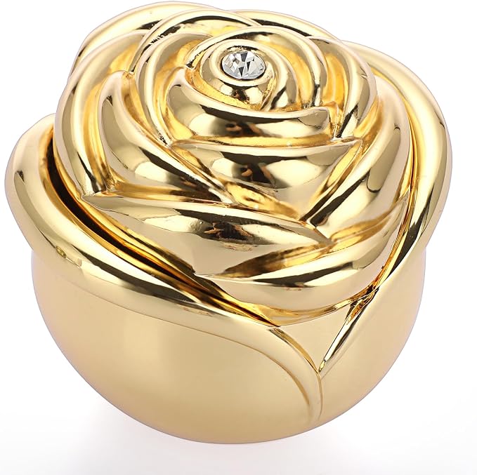 Hipiwe Rose Shape Vintage Jewelry Box - Small Trinket Storage Case Gold Ring Holder Treasure Box Organizer Keepsake Box for Rings Earrings Necklace, Gift for Women by Hipiwe