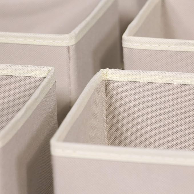 DIOMMELL 6 Pack Foldable Cloth Storage Box Closet Dresser Drawer Organizer Fabric Baskets Bins Containers Divider for Clothes Underwear Bras Socks Lingerie Clothing,Beige 060 - Image 4