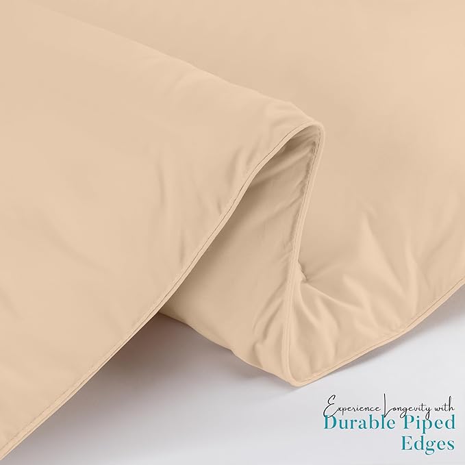 Utopia Bedding King Comforter Duvet Insert, Quilted Beige Comforter with Corner Tabs, Box Stitched Down Alternative Comforters King Size 90 x 102 inches