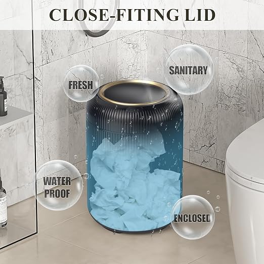 Motion Sensor Bathroom Trash Can with Lid, 3 Gallon / 11L Automatic Bathroom Garbage Can, Smart Black Garbage Can, Touchless Trash Bin, Small Waste Basket for Bedroom, Kitchen, Apartment,Office - Image 4