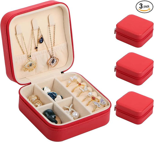17Dec 3-Pack Small Travel Jewelry Case Organizer,Mini Travel Essentials for Women,Bridesmaid Gifts Birthday Gifts for Women,Small Jewelry Box for Girls 8-12 by 17Dec