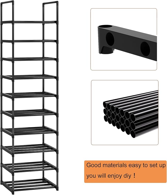 OYREL Shoe Rack, Sturdy Metal Shoe Rack Organizer,Narrow Shoe Racks for Closets,Shoes Rack,Shoe Stand,Shoe Shelf - Image 5