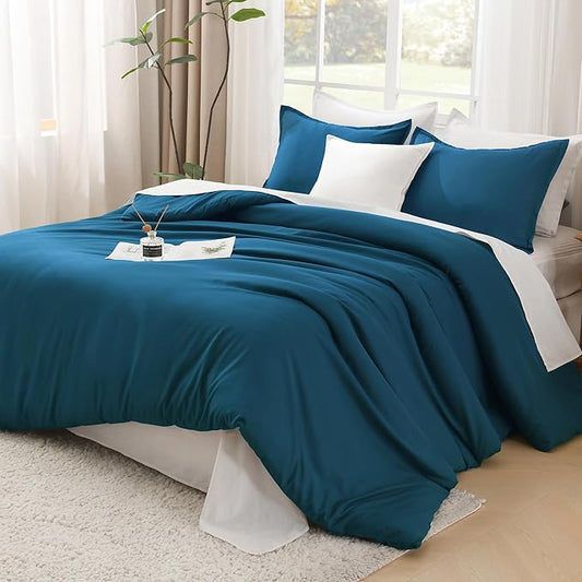 Litanika Teal Comforter California King Size, 3 Pieces Cal King Turquoise Lightweight Solid Bedding Comforter Set, All Season Fluffy Bed Set (104x96In Comforter & 2 Pillowcases)
