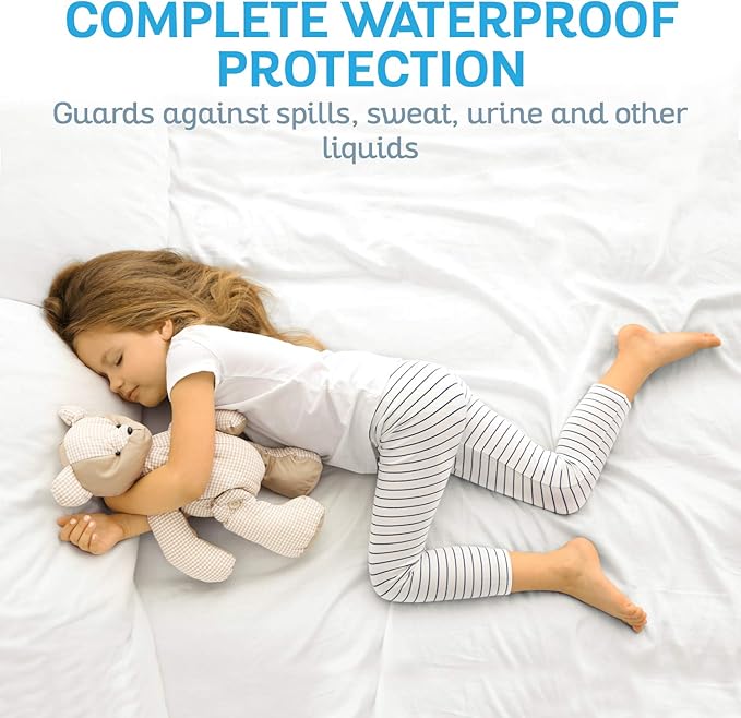 Sures Waterproof Mattress Protector - Full Size Bedsheet - Fitted Machine Washable Bed Sheet - Vinyl Free Bedwetting Cover Pad - for Kids, Adult, Elderly