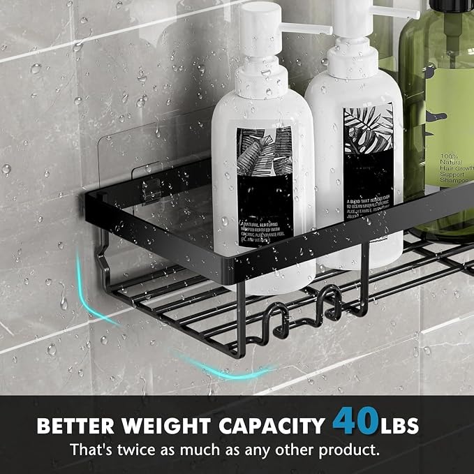 Moforoco Adhesive Shower Caddy Organizer Shelves Rack - 5 Pack Corner Bathroom Storage Organization, Home & Kitchen Decor Inside RV Accessories, Hanging First Apartment Household Camper Essentials - Image 4