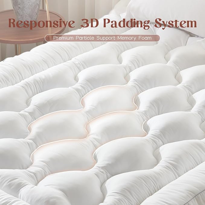 Decroom 4 Inch Mattress Topper Queen for Back Pain Relief, Breathable Memory Foam Mattress Pad, Soft & Supportive Pillow Topper,80x60x4 Inch