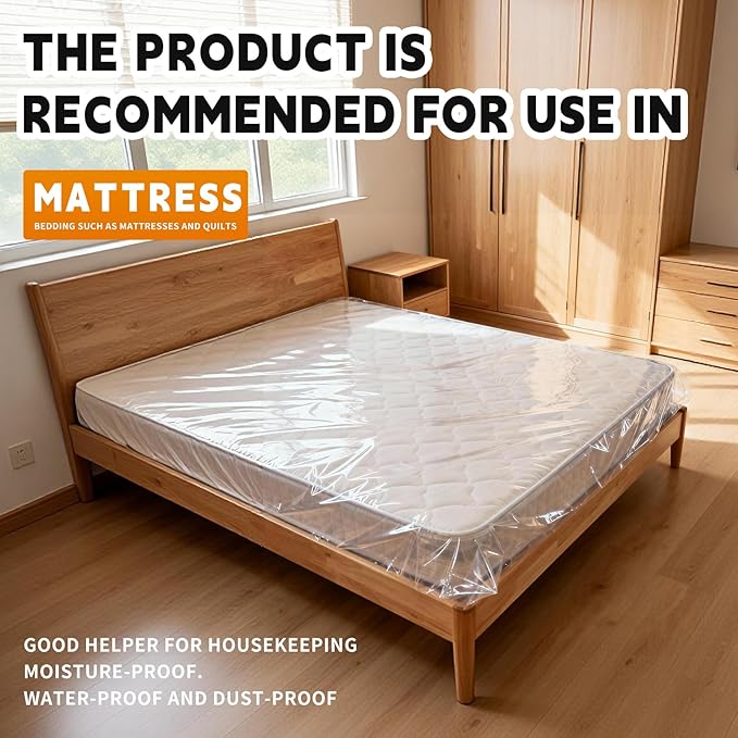 Topsoon 2PK Plastic Mattress Cover (4mil, Twin)