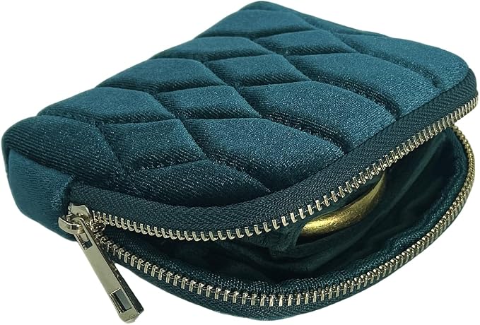 Small Travel Jewelry Case - Jewelry Travel Organizer Bag with for Bracelets, Necklaces, Bangles, Jewelry Organizer Storage Bag Gift for Women Girls,5.1x4.72x1.18 IN- RJB001-Blue - Image 4