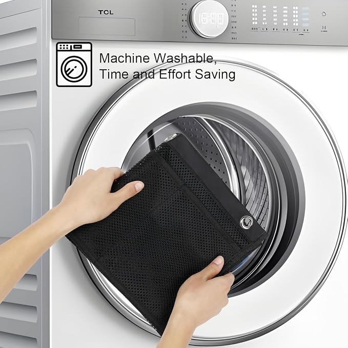 GYEUKHAM Hanging Mesh Shower Caddy for Bathroom - Quick Drying Portable Shower Organizer with Multiple Pockets for Soap,Shampoo and Cruise Ship Essentials Saving Bathroom Storage,Black,1 Pack - Image 6