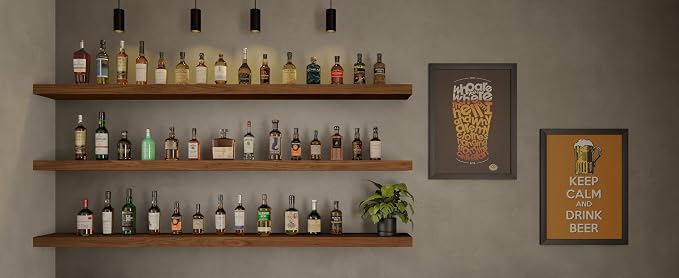 ROGMARS 72 Inches Long Walnut Floating Shelves,Rustic Solid Wood Farmhouse Wall Shelves with Invisible Brackets for Bathroom, Living Room, Bedroom, Kitchen Set of 3 - Image 7