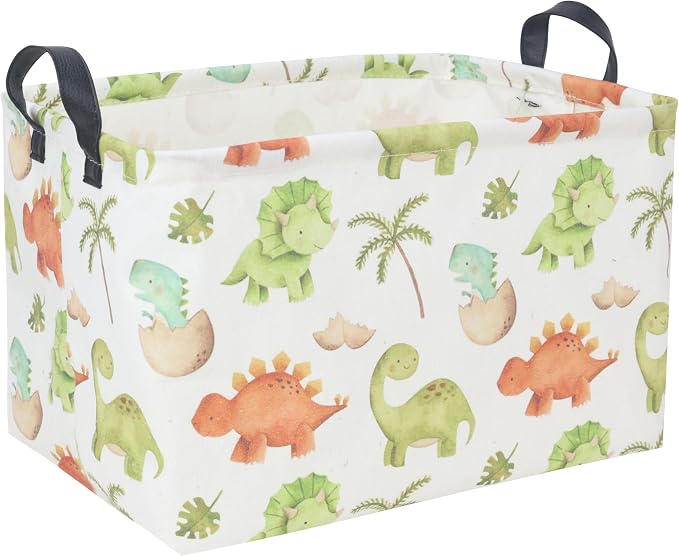 Dinosaur Baskets Kids Storage Basket Baby Gift Basket Rectangular Cute Toy Storage Bin Box Organizer Book Shelf Bins Dinosaur Room Decor(Cute dinosaur) by DDBASKET