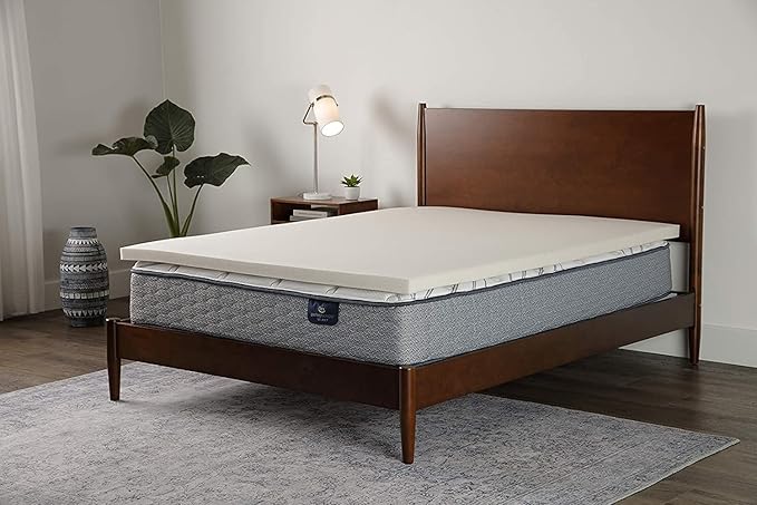 Serta CopperGel Cooling, Pressure-Relieving Memory Foam Mattress Topper, 2 Inch, Queen