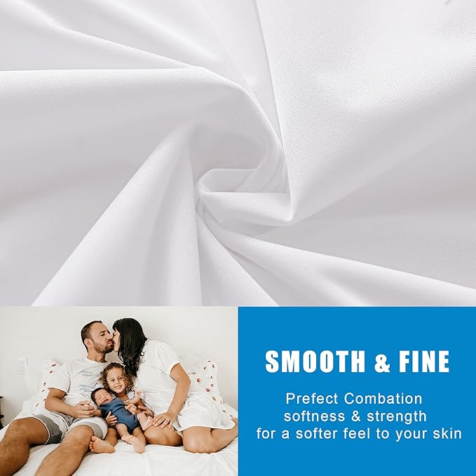 2 Pack Mattress Protector Twin XL Size 100% Waterproof Fitted Mattress Cover, Breathable Noiseless & Machine Washable Bed Cover Deep Pocket from 5" to 21", Bed Protector for Kids Adults
