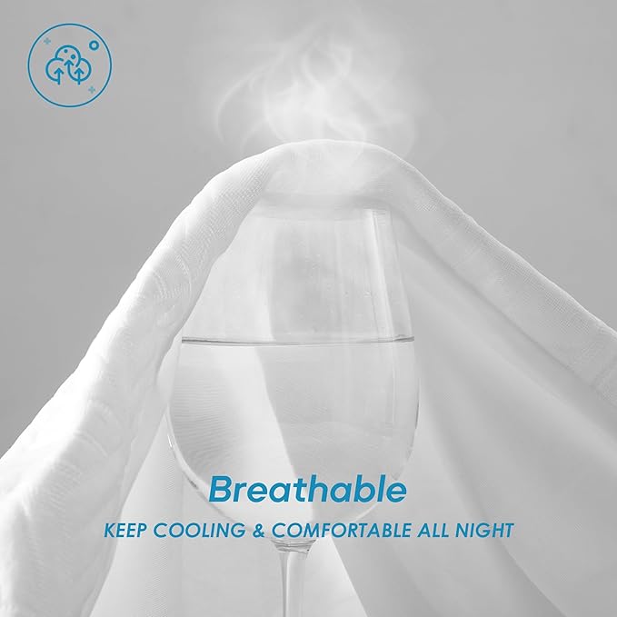 Cozymaker Queen Size 100% Waterproof Mattress Protector, Cooling Mattress Pad Cover Fitted 8"-21" Deep Pocket, 3D Air Fabric Soft Breathable Smooth Bed Cover Noiseless Washable