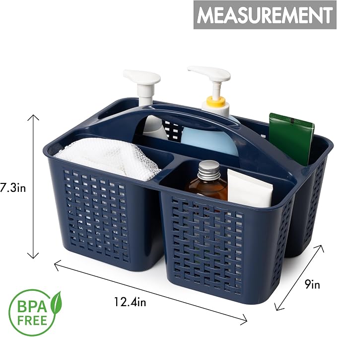 Tiawudi Portable Shower Caddy, Caddy Organizer with Handle, Plastic Shower Basket Hold Soap, Shampoo, Hair Supplies and Beauty Products, Cleaning Supplies Organizer for Home, Dorm, Shelf and Cabinet - Image 2