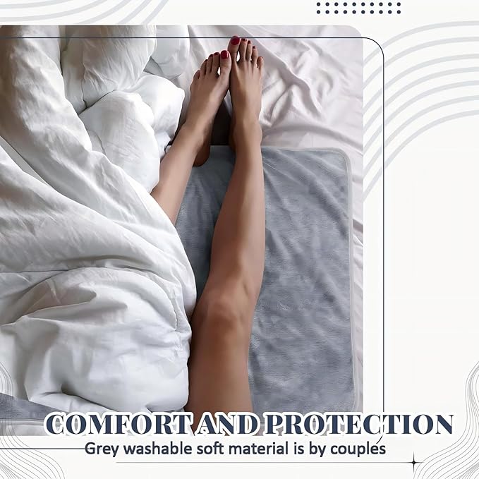 1 Pcs Couples Waterproof Mat Lover Reusable Stainproof Blanket Quiet Easy Use Mattress Protector for Adult Multi Functional Bed Sheet Couple Pleasure Comfort (50 x 60 in,Grey)