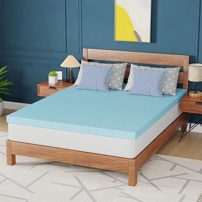 PayLessHere 3 Inch Gel Memory Foam Mattress Topper/Cooling Gel Infused Mattress Topper/CertiPUR-US Certified, (Queen)