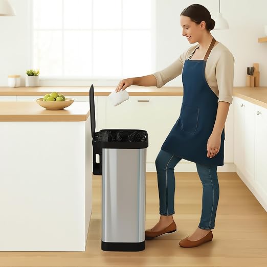 Glad Stainless Steel Step Trash Can with Clorox Odor Protection | Large Metal Kitchen Garbage Bin with Soft Close Lid, Foot Pedal and Waste Bag Roll Holder, 20 Gallon, Stainless - Image 9
