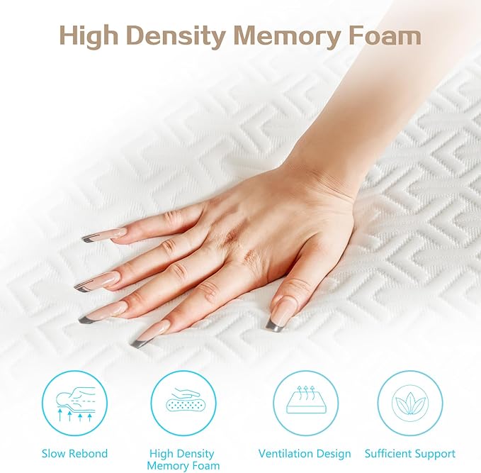 3 Inch Memory Foam Mattress Topper Twin Size - CertiPUR-US Certified - Gel Cooling Mattress Pad with Removable Bamboo Cover,Bed Topper for Pressure Relief(White) (White, King)