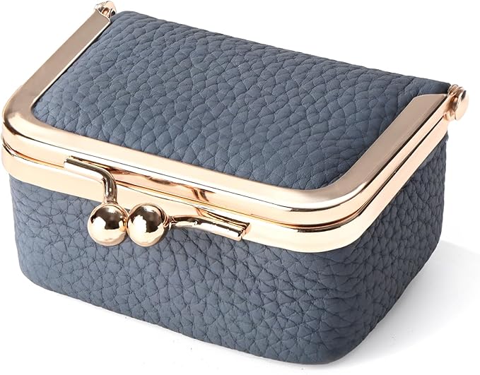 Zivyes Mini Jewelry Box Travel Small Coin Purse Organizer Case Genuine Leather Tiny Size (B-blue) by Zivyes