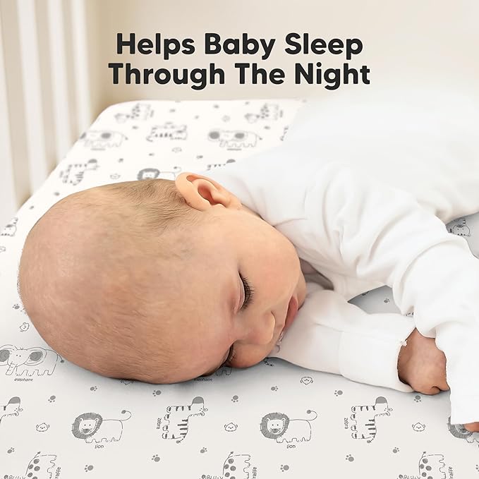 2-Pack Waterproof Crib Sheets for Boys, Girls - 52x28 Fitted Organic Cotton Baby Crib Sheets, Toddler Mattress Protector Cover, Washable, Soft & Durable Baby Bedding Essentials (KeaSafari)