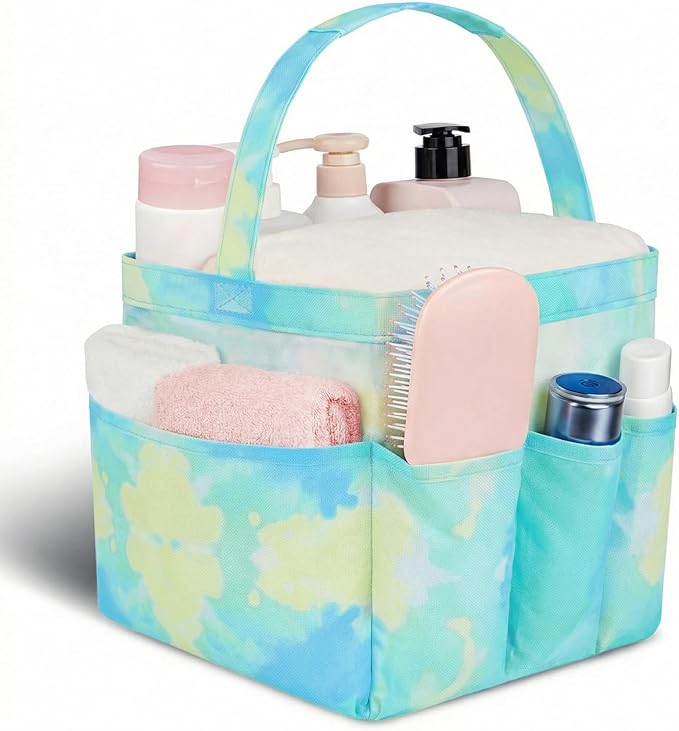 Attmu Mesh Shower Caddy Portable for College Dorm Room Camping Essentials, Shower Caddy Dorm with 9-Pockets, Large Capacity Hanging Basket Bathroom Bag for Toiletry, Swimming, Gym, Camp, Beach by Attmu