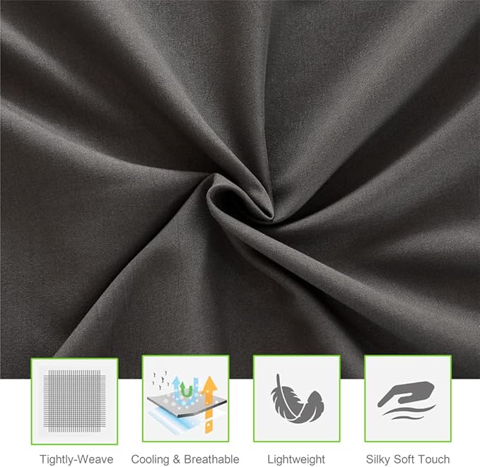 ILAVANDE King Size Sheets Set 4 Piece, Hotel Luxury Super Soft 1800 Series Microfiber Grey Bed Sheets King Set-Wrinkle Free & Breathable-14 Deep Pocket Sheets for King Size Bed(King,Neutral Grey)