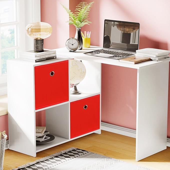 Foldable Storage Cubes Bins ,11 Inch Cloth Storage Cube Fabric Storage Box Cubes Organizer Baskets with Handles for Home Organizer Set of 3 (Red) - Image 5