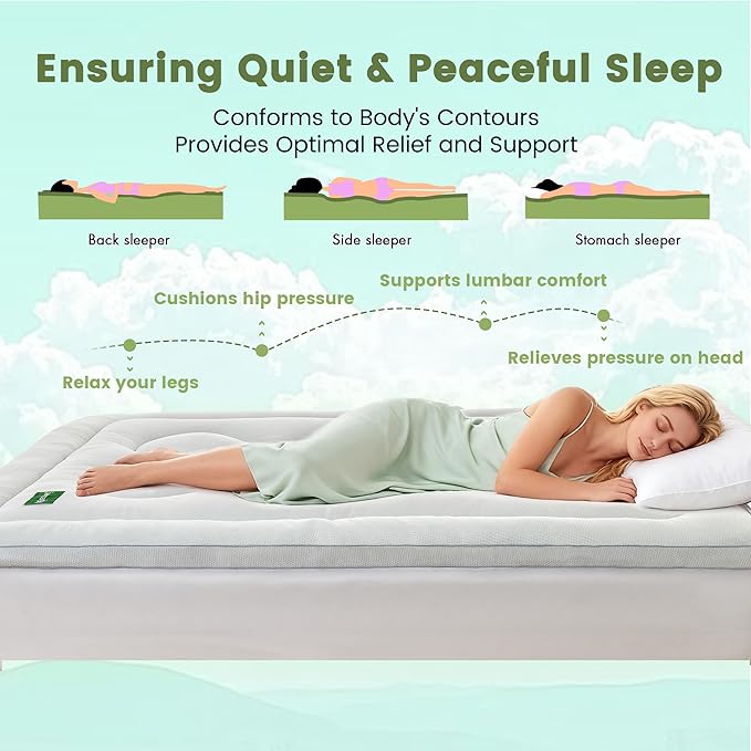 Mattress Topper King Size Mattress Pad,Viscose Made from Bamboo Mattress Cover,Pillow Top Mattress Topper for Back Pain Relief,Waterproof,Soft Mattress Pad(78x80 inch, White)