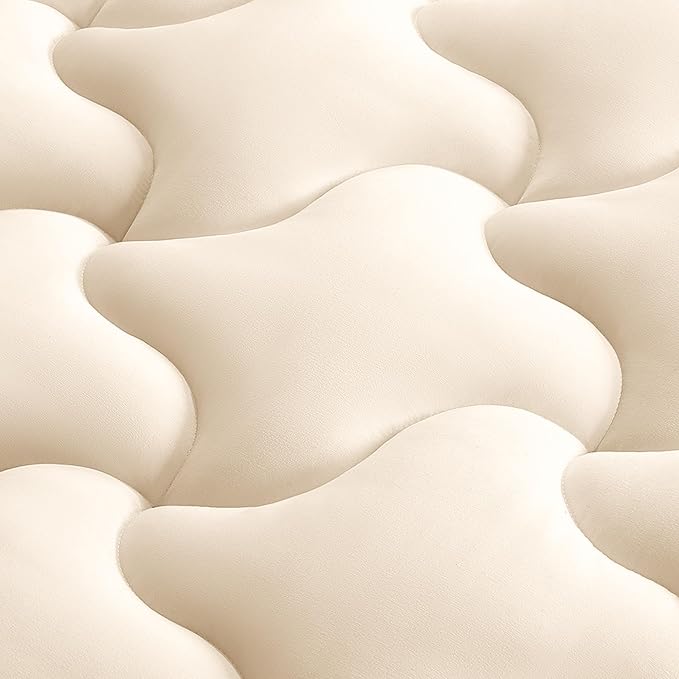 SLEEP ZONE Mattress Pad, Quilted Fitted Mattress Protector with 8-21 inch Deep Pocket, Comfortable Mattress Topper, Breathable Mattress Cover for All Ages (Beige, California King)