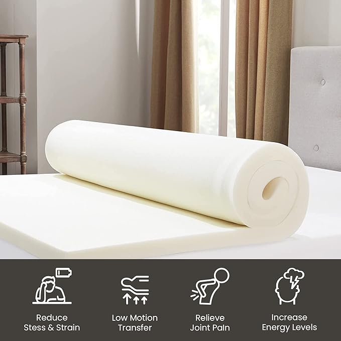 Treaton 1-inch Soft Foam Toppers with Orthopedic Benefits | Provides Proper Back Support and Relieves Pain, Extends Mattress Topper Life, Improves Better Posture, King, Green