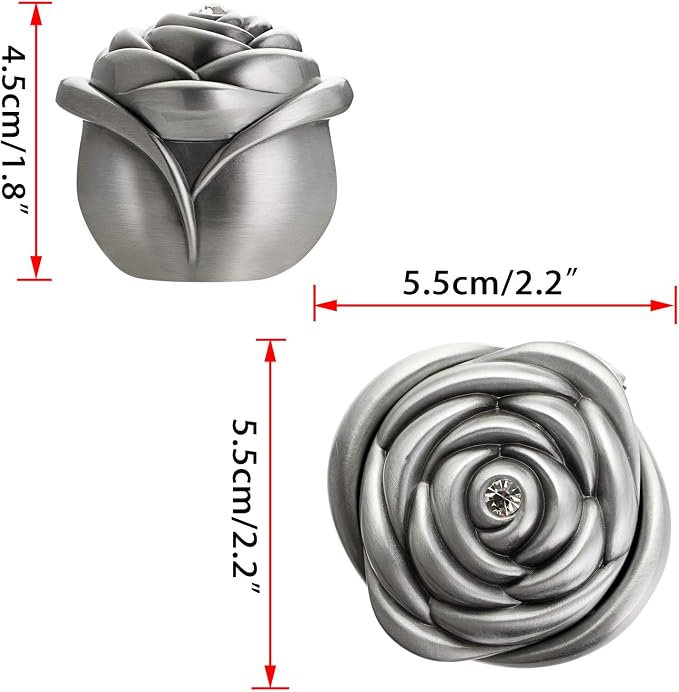 Hipiwe Rose Shape Vintage Jewelry Box - Small Trinket Storage Holder Case Keepsake Organizer Box for Rings Earrings Necklace Treasure, Gift for Women, Small - Image 5