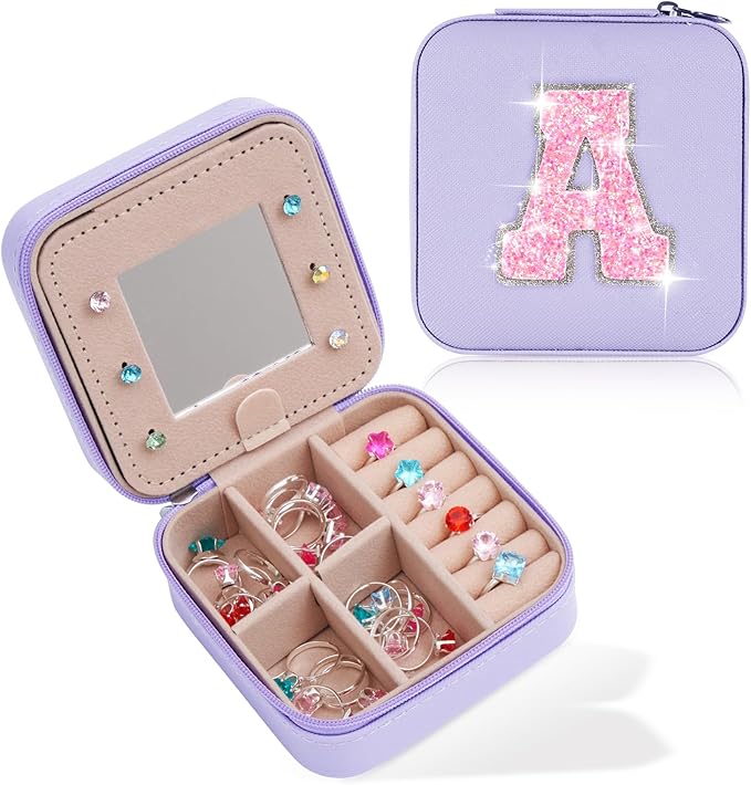 Uygafly Christmas Gifts for Teens Girls - Gifts for Teen Girl Trendy Stuff,Birthday Gifts for 5 6 7 8 9 10 11 12 13 14 15 Year Old Girls,Cute Travel Jewelry Case Small Box | Lavender,A by Uygafly