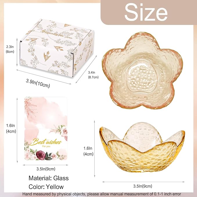 Yellow Flower Ring Dish Jewelry Dish Glass Jewelry Tray Small Trinket Tray Ring Holder Dish Cute Room Decor Aesthetic Bathroom Decor House Warming Engagement Birthday Gifts for Women Stocking Stuffers - Image 5
