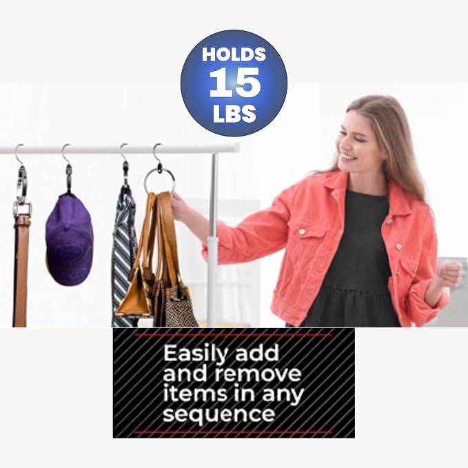 Rolly Hanger® Closet Space Saver – Premium Rotating Aluminum Organizer for Belts, Ties, Hats & Handbags – Heavy Duty 360° Swivel – Declutter & Maximize Storage (2 Pack) - Image 17