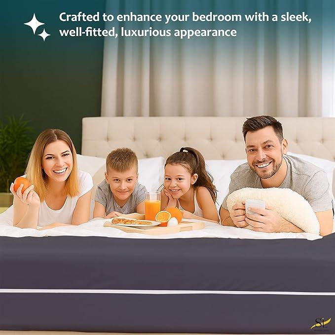 Mattress Protector Twin XL Size 100% Waterproof Zippered Cover, 15 Inches Deep, Six-Sided Mattress Encasement for Bed, Zipper Closure Style (Dark Grey)